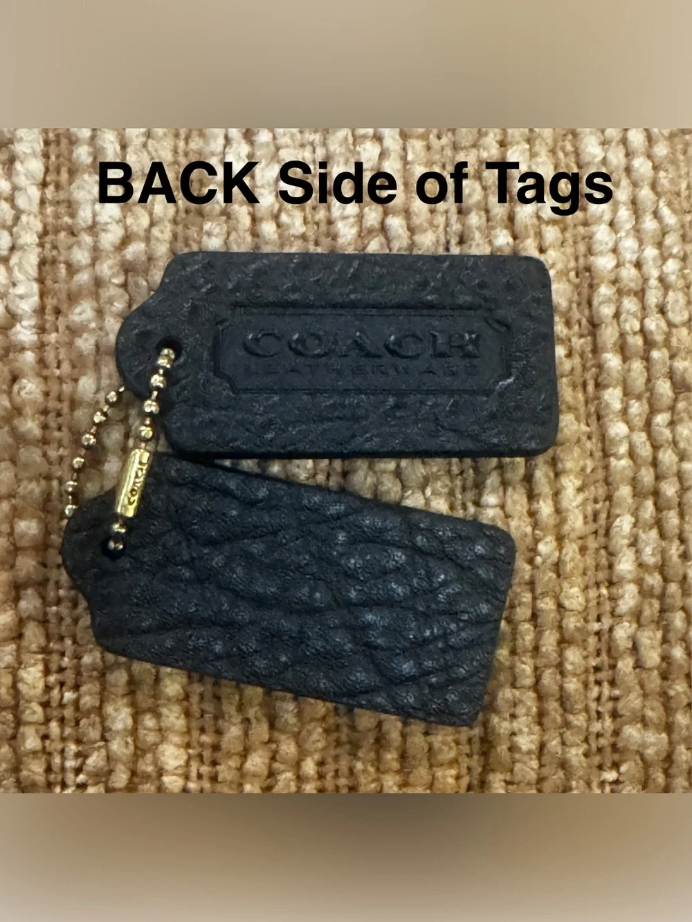 NEW... Black COACH Double Sided… Black EMBOSSED Hangtag Set. NWOTs